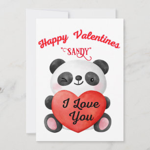 Valentinstag-Karte mit einem bezaubernden Panda-Bä Feiertagskarte
