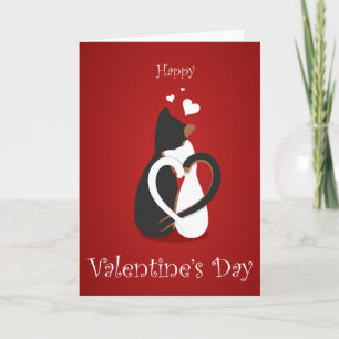 Valentinstag-Karte mit Katzen mit verschlungenen H Dankeskarte