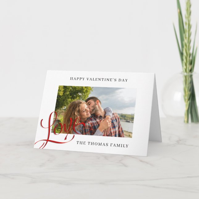 Valentinstag-Karte mit Liebe-Kalligrafie Einladung (Vorderseite)