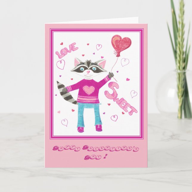 Valentinstag-Karte mit niedlichem Marcoon Feiertagskarte (Vorderseite)