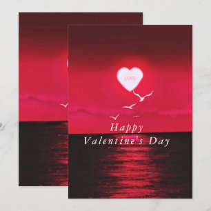 Valentinstag-Karte mit romantischem Meersunset