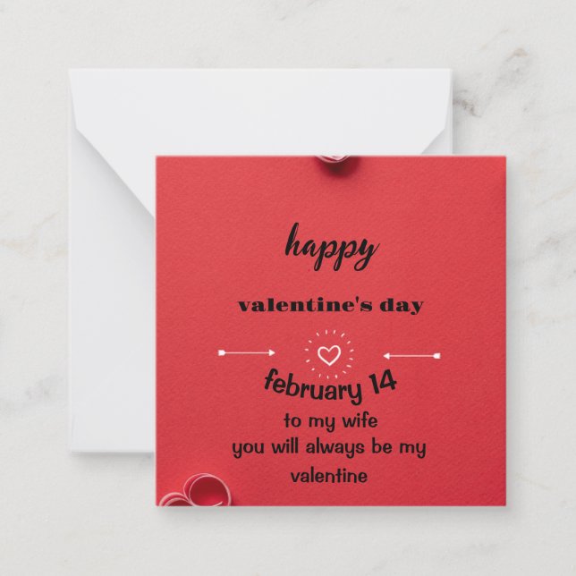 Valentinstag-Karte Mitteilungskarte (Vorderseite)