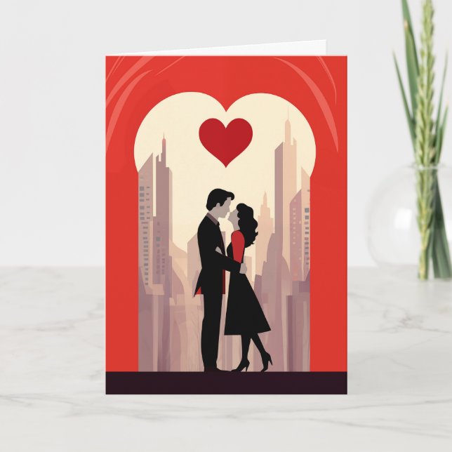 Valentinstag-Karte - Stadtpaar Karte (Vorderseite)