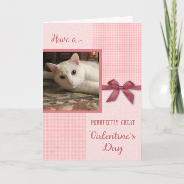Valentinstag - Katze Kundenkarte Feiertagskarte (Vorderseite)