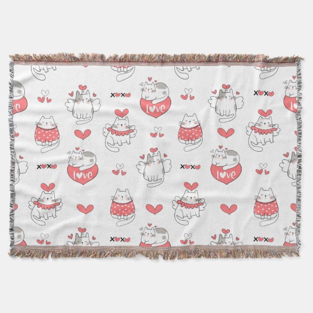 Valentinstag Katzen Decke (Vorderseite)