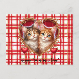 Valentinstag-Katzengrußkarte Postkarte