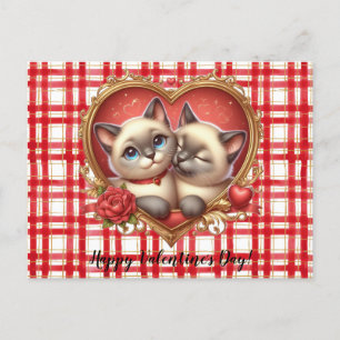 Valentinstag-Katzengrußkarte Postkarte