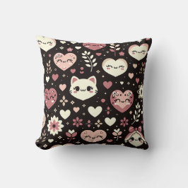 Valentinstag Kawaii Katzen Herz Blume Muster Kissen