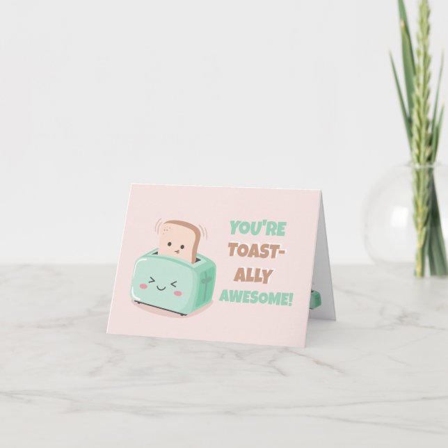 Valentinstag Kawaii Phantastisch Toast Card Dankeskarte (Vorderseite)