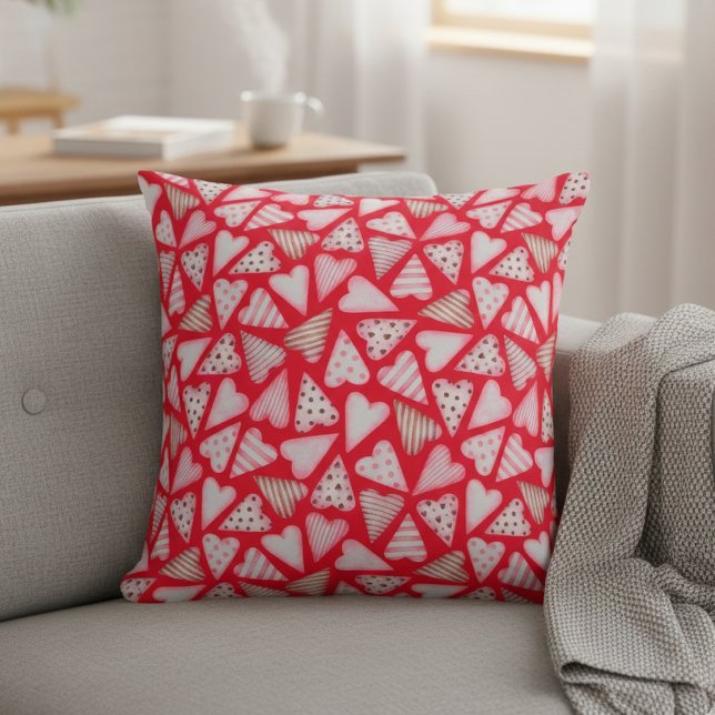 Valentinstag Keks Herz Wasserfarbe Kissen (Von Creator hochgeladen)