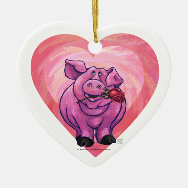 Valentinstag Keramik Ornament (Vorne)