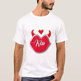 Valentinstag Kiss Design T-Shirt