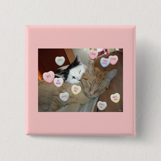 Valentinstag Kittens Button (Vorderseite)