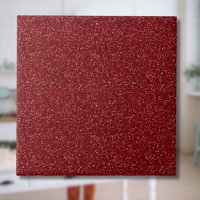 Valentinstag Klassisches Trendiges Rot Glitter Fliese (Von Creator hochgeladen)