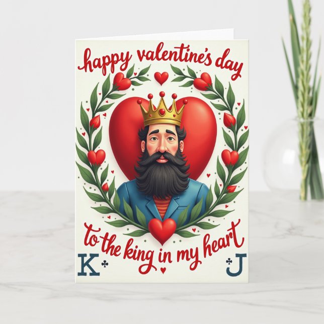 Valentinstag-König der Herzen Karte (Vorderseite)