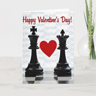 Valentinstag Königin König Herz Karte