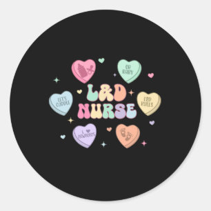 Valentinstag Krankenschwester Geburts- und Entbind Runder Aufkleber