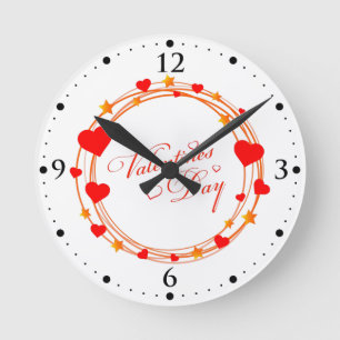 Valentinstag-Kreisdesign-25695 Runde Wanduhr