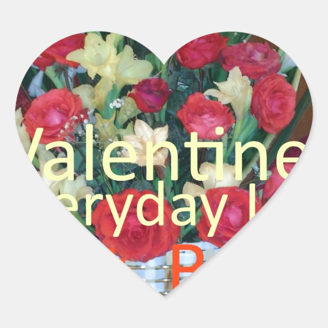 Valentinstag Kunst Print Herz-Aufkleber (Vorderseite)