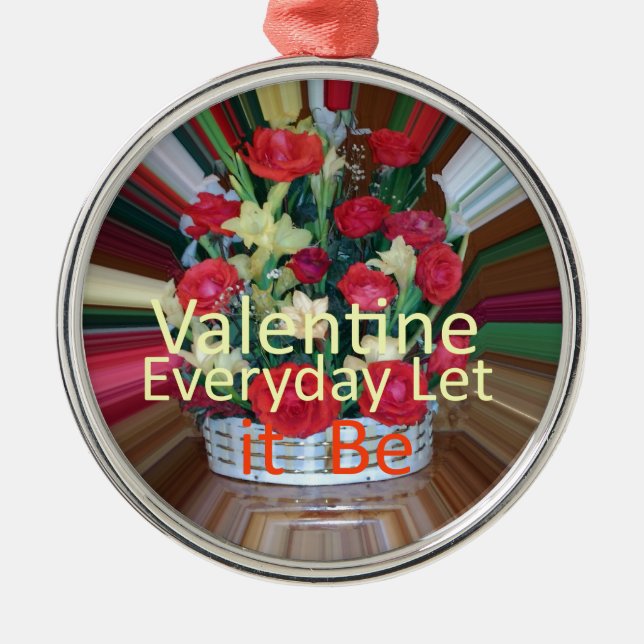 Valentinstag Kunst Print Ornament Aus Metall (Vorne)