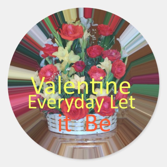 Valentinstag Kunst Print Runder Aufkleber (Vorderseite)