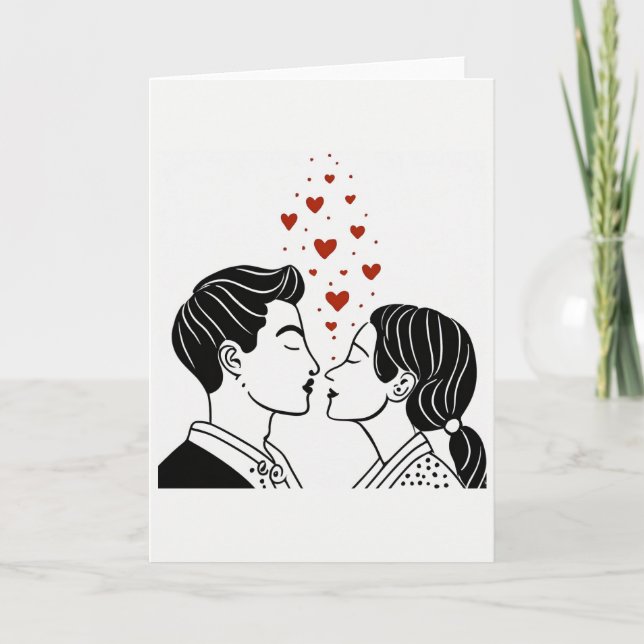 Valentinstag Kunstkarte Feiertagskarte (Vorderseite)
