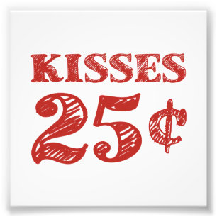 Valentinstag küsst 25 Cents Fotodruck