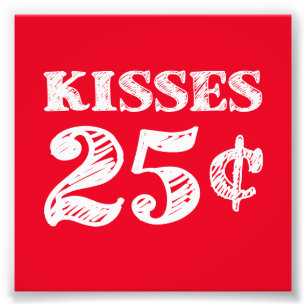 Valentinstag küsst 25 Cents Fotodruck