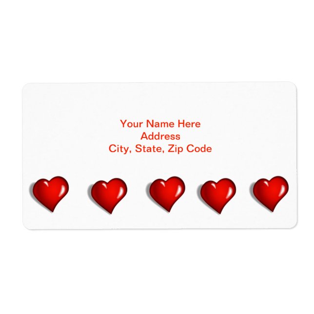 Valentinstag Labels Herz (Vorne)