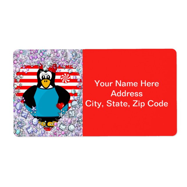 Valentinstag Labels Herz Pinguin Herz (Vorne)