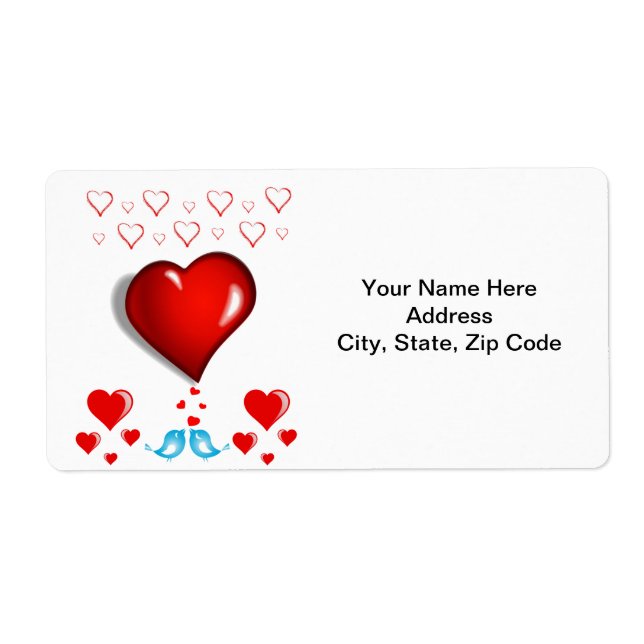 Valentinstag Labels Hört Blaue Vögel (Vorne)