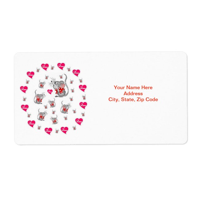 Valentinstag Labels Mäuse (Vorne)