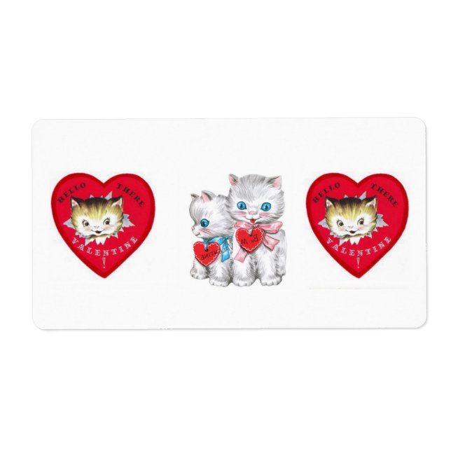 Valentinstag Labels Vintag Kitten (Vorne)