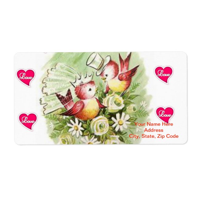 Valentinstag-Labels Vintager Vogel (Vorne)