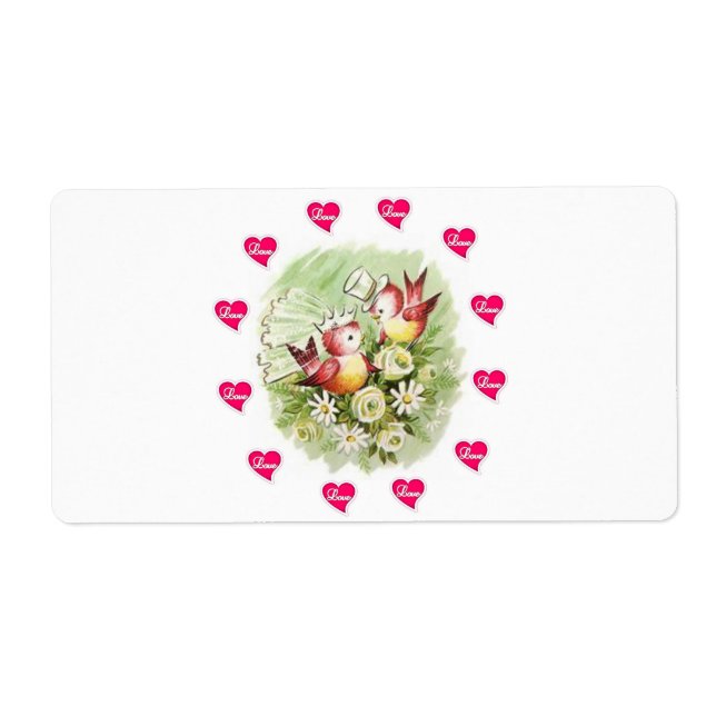 Valentinstag-Labels Vintager Vogel (Vorne)