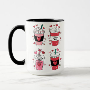 Valentinstag-Latte-Keeffee-Liebhaber Tasse