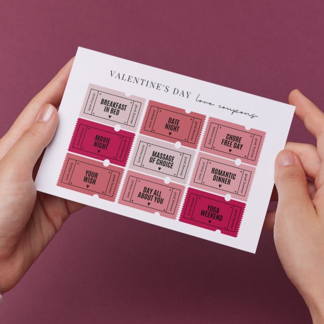Valentinstag Liebe Coupons Flachkarte (Von Creator hochgeladen)
