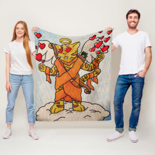 Valentinstag Liebe Cupid Fleecedecke