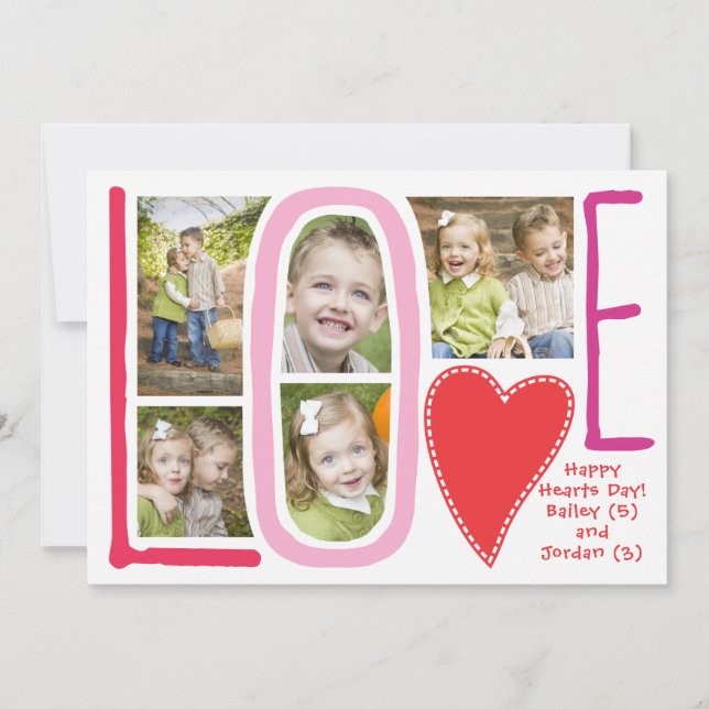 Valentinstag Liebe Foto Collage Card Feiertagskarte (Vorderseite)