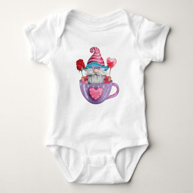 VALENTINSTAG LIEBE GNOMES BABY STRAMPLER (Vorderseite)