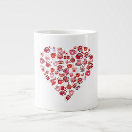 Valentinstag Liebe Herzform Kaffeedesign Jumbo-Tasse