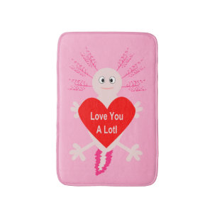 Valentinstag Liebe Herzstück Axolotl Badematte