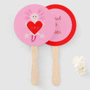 Valentinstag Liebe Herzstück Axolotl Custom Weddin Fächer