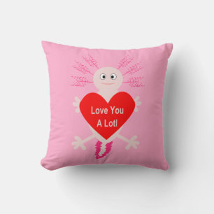Valentinstag Liebe Herzstück Axolotl Doppelseitig Kissen
