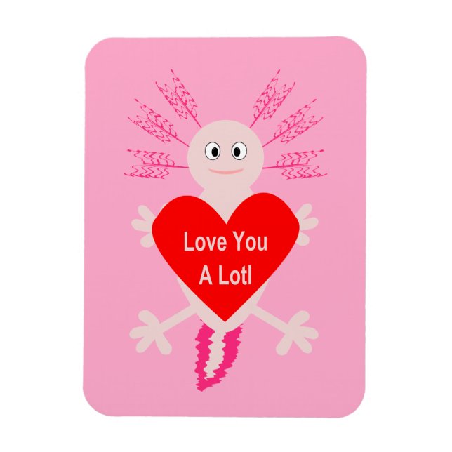 Valentinstag Liebe Herzstück Axolotl Magnet (Vertikal)