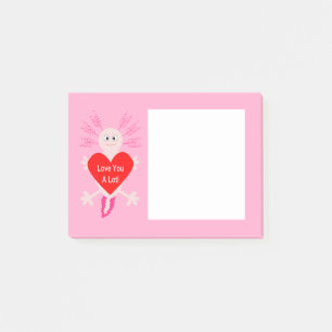 Valentinstag Liebe Herzstück Axolotl Post-it Klebezettel