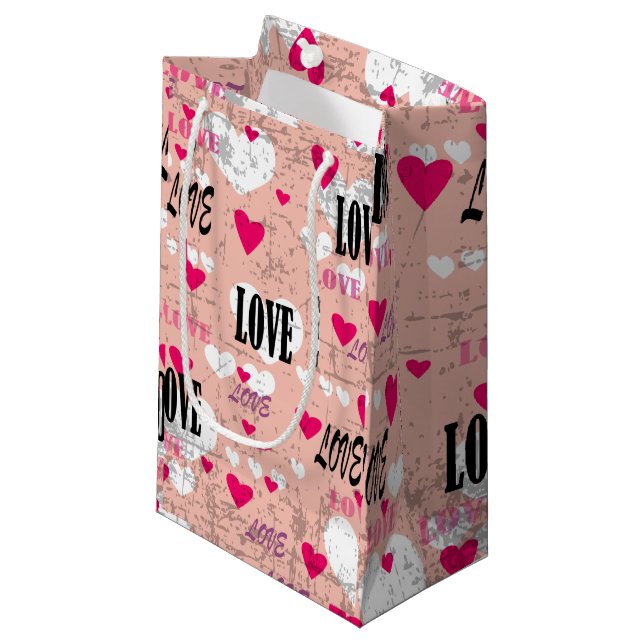 Valentinstag-Liebe Kleine Geschenktüte (Vorderseite Schrägansicht)