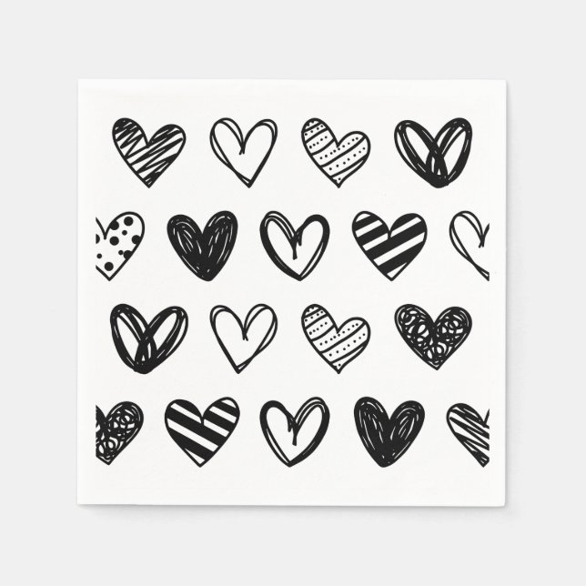 Valentinstag Liebe Muster Napkins Serviette (Vorderseite)