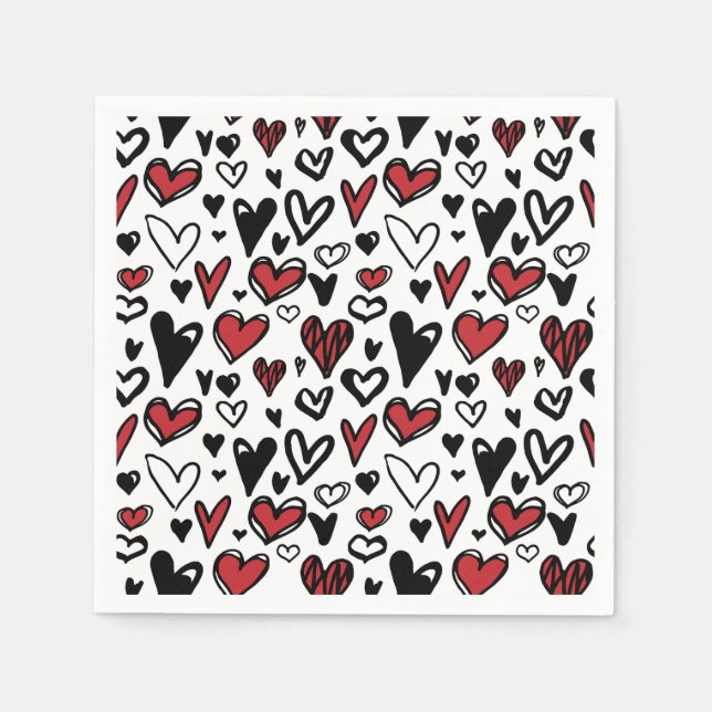 Valentinstag Liebe Muster Napkins Serviette (Vorderseite)