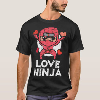 Valentinstag Liebe Ninja Niedlich Boys Girls Kinde T-Shirt